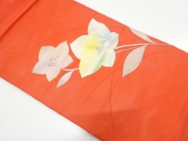 JAPANESE NAGOYA OBI FOR SUMMER / WOVEN BALLOON FLOWER